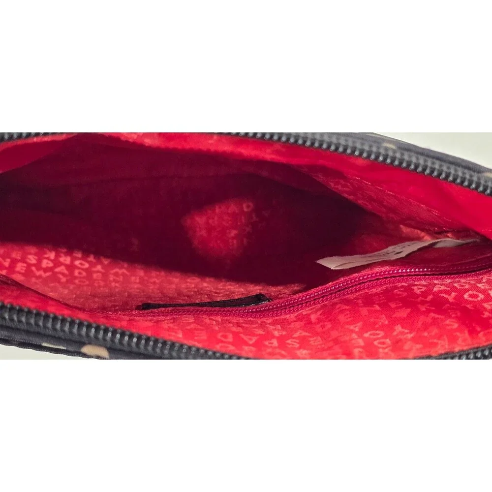 Vintage Y2K Kate Spade Polka Dot Crossbody Small Black Bag Patent Leather Strap - Picture 7 of 13